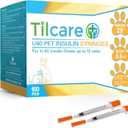 Tilcare U40 Pet Insulin Syringes 29 G 0.3 cc 12.7 mm 1/2" 100-Pack  Latex-Free Diabetic Syringes - Ultra Fine Sterile Medical Syringe for Diabetes Individually Blister Packed for Safety