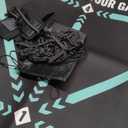 Football Footstep Training Mat, Soccer Training Mat 35 * 24IN, Soccer Skills Training Equipment with Storage Bag and Soccer Return Trainer Net (Black-Blue)