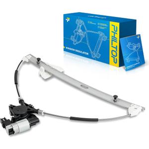 PHILTOP 748-083 Front Left Driver Side Power Window Regulator with Motor Compatible with 2006-2010 2012-2013 Mazda 5 Replace OE# G22C5958XC, 748083, C23559590B, C23559590A (2 Pins)