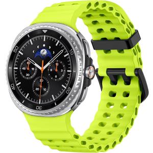 Silicone Band for Samsung Galaxy Watch 8 Classic 46mm/Galaxy Watch 8 44mm 40mm, No Gap Soft Breathable Marine Replacement Sport Strap for Galaxy 8 Watch Bands Men Women