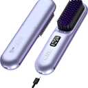 Cordless Hair Straightener Brush, Portable Mini Heated Hair Brush for Women, 9600mAh USB-C Rechargeable, Lightweight Anti-Scald Straightener for Home, Office & Travel