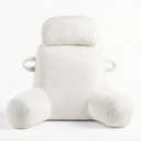 32" X-Large Reading Pillow for Sitting Up in Bed & Post-Surgery Recovery - Super Soft Adjustable Neck Roll Backrest Pillow, Washable Cover for Adults, Watching TV/Gaming (White)