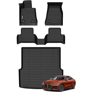 Wailtnb-All Weather Floor Mats for BMW i4 2022-2025 Liners for 2022 2023 2024 2025 eDrive35 | eDrive40 | xDrive40 | M50 Custom Fit BMW i4 2022-2025 Waterproof Durable Easy to Clean Accessories