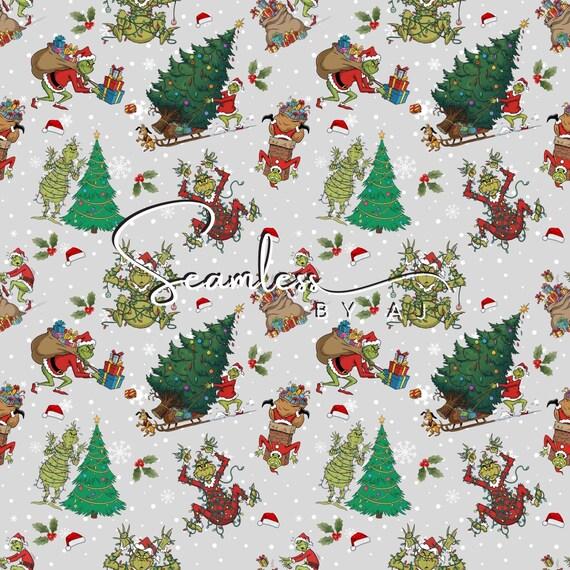 Febbleshow Funny Christmas Wrapping Paper for Boys Girls Kids - Xmas Gift Wrap with Green Monster, Trees, Snowflakes & Presents - 4 Jumbo Sheets, 28" x 40" Each (32 sq. ft ttl), Pack of 2