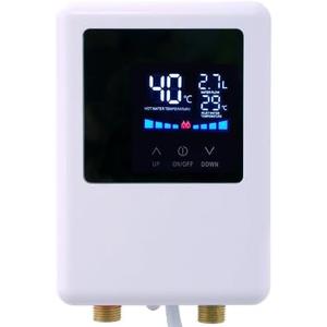 Tankless Electric Water Heater 5500W(Professional Installation is Required),110V Under Sink On Demand Instant Hot Water Heater for RV Kitchen Bathroom, White