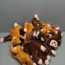 Chivao 12 Packs Stuffed Monkey Hanging Stuffed Animal Plush Monkey Toy with Hook and Loop Fasteners Hands 20 Inch Large Plush Animal for Adults Gifts Decors(Brown, Khaki)