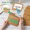 Silunkia 60 Packs Brown Photo Frame Cards and Envelopes for 4 x 6 Picture, Paper Picture Frames and Self Seal Envelopes for Birthday Christmas Wedding Invitations Graduations Classroom