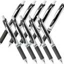 Pentel New EnerGel Deluxe RTX Retractable Liquid Gel Pen,Ultra Micro Point 0.3mm, Fine Line, Needle Tip, Black Ink Value set of 10