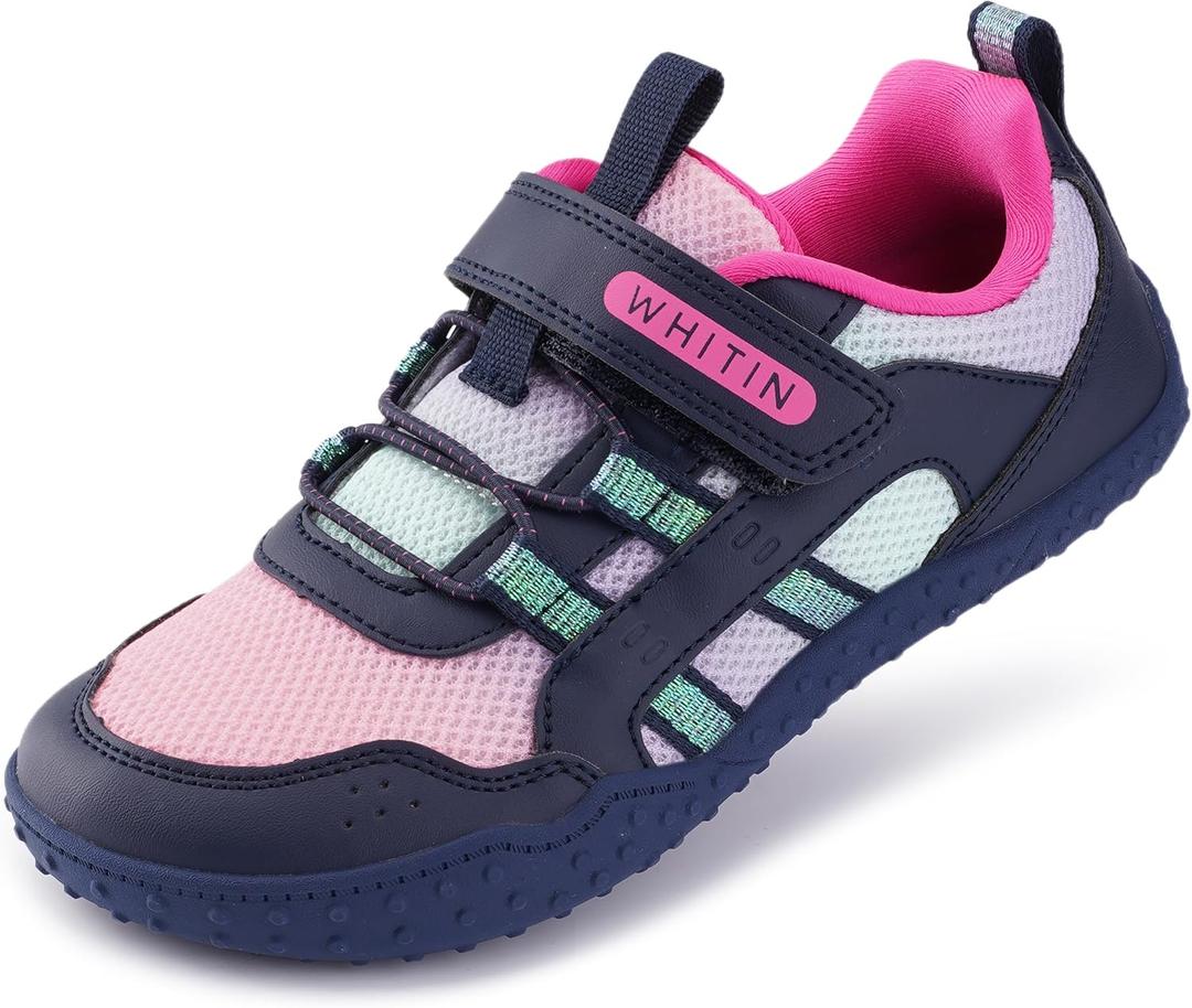 WHITIN Kids Barefoot Shoes for Girls Wide Tox Box Boys Sneakers Size 13 Zero Drop Walking Running Fashion No-Slip Comfortable Gradient Purple 31