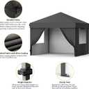 10X10 Pop Up Canopy Tent with 4 Sidewalls, Heavy Duty Commercial Instant Shelter, One-Person Quick Setup Outdoor Party Tent, Water-Resistant & Portable for Outdoor Events, Camping, Black