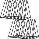 Sooyee 2 Pack 9 Slot Black Magazine Holder,Desktop File Sorter Organizer Triangle Bookshelf Decor Home Office