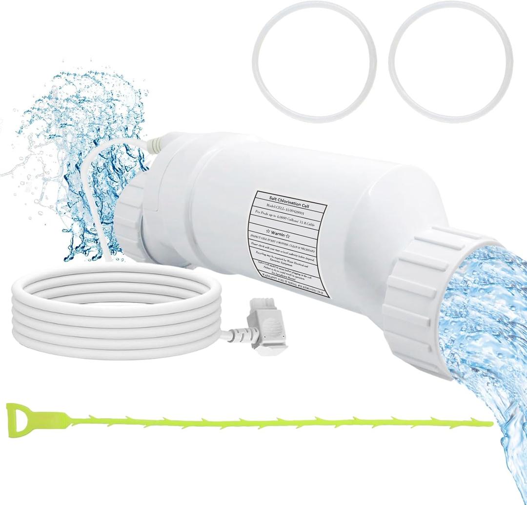 T-Cell-15 Salt Cell Replacement for Hayward Salt T Cell 15 for Pool,Compatible with AquaRite,AquaTrol & More  Up to 40,000 Gallon Pools,Cuts Chlorine Costs by 50%, Long-Lasting and Easy to Install
