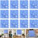 12pcs Flower Wall Backdrop 16.5"x16.5" Artificial Floral Panel-Blue
