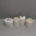 Haocoott Bathroom Accessories Set, 4PCS Modern Bathroom Accessory Set with Soap Dispenser, Mouthwash Cup & Toothbrush Holder, Qtip Holder, Tray