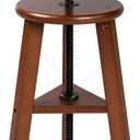 DJAR Wooden Drafting Stool, Beech Wood, Artist Stool Chair with Adjustable Height, Supports Up to 180 Lbs, for Artists, Home, Kitchen, or Office, Walnut, 19.09 inches x 12.6 inches