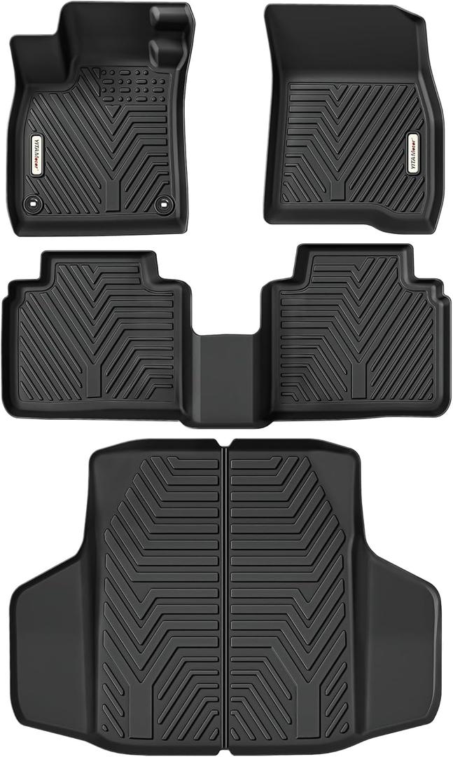 YITAMOTOR All Weather Floor Mats Compatible with Honda Accord 2023 2024 & Honda Accord Hybrid TPE Floor Liner for Accord Accessories, 1st, 2nd Row and Cargo Liners Full Set, Black