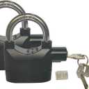 Alarm Lock 110dba Universal Security Alarm Lock System Anti-Theft for Door Motor Bicycle Padlock with 3 Keys (2PCS) (Short cross-beam alarm lock)