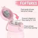 GOPPUS 12oz Kids Water Bottle BPA-Free, Leak-Proof, Insulated Stainless Steel Sweat-Proof, Reusable for School, Sports, and Outdoor Activities