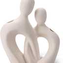 White Ceramic Vase,Rustic Vase Decor, Decorative Modern Flower Vase for Home Decor Farmhouse, Table, Shelf, Office,Centerpieces, Entryway, Pampas Grass