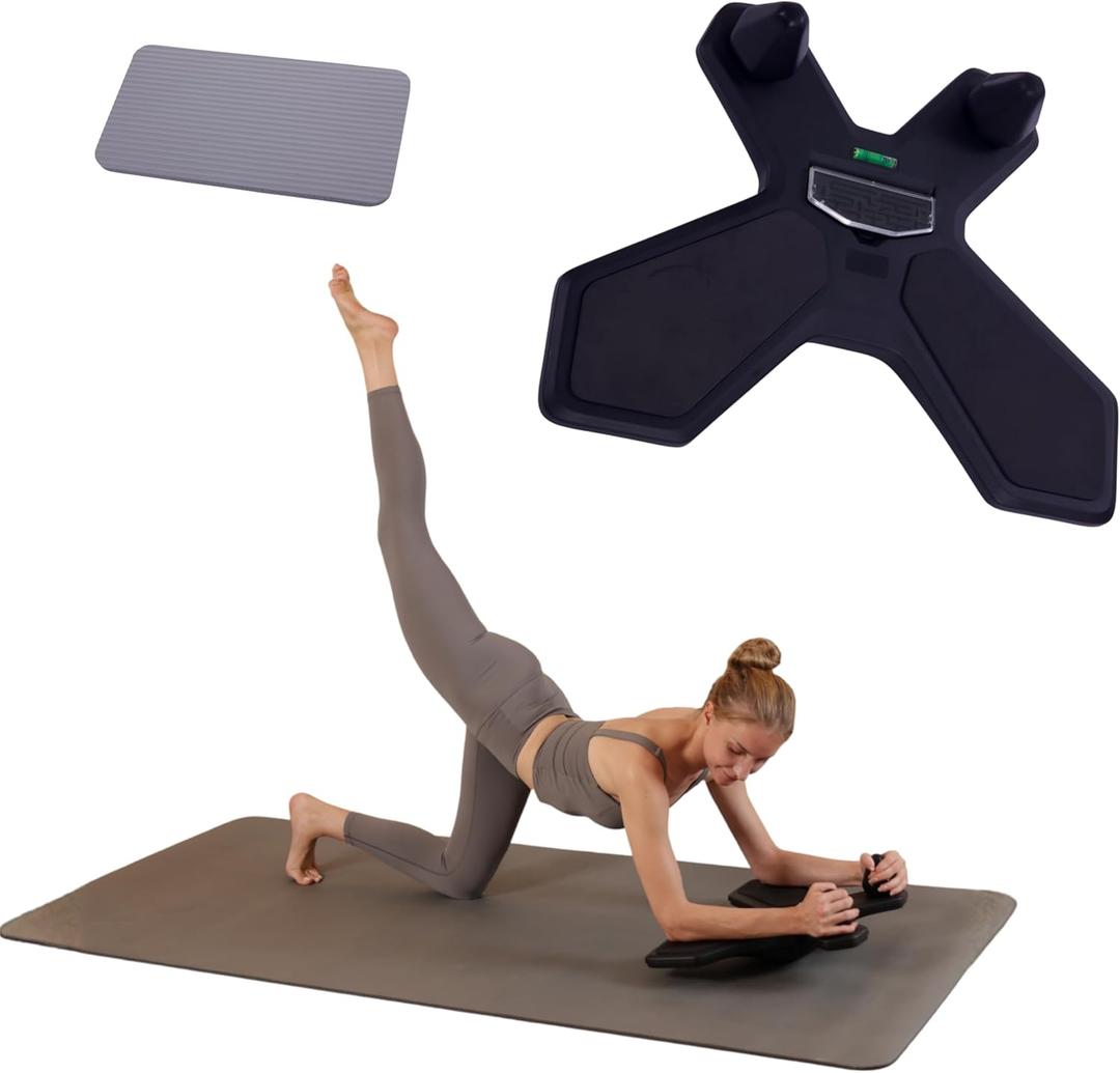 Plank Board,Wobble Balance Board for Core Workout,Push Up Board With Smart Phone Holder,Portable Pushup Board Training Equipment, Gym Accessories for Men & Women (Black)