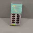 BTArtbox Press On Nails Short - Dark Red Press on Nails, Short Oval Fake Nails with Nail Glue, Fit Perfectly & Natural Reusable Stick on Nails in 16 Sizes Soft Gel Nail Kit, Coffee Bean