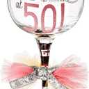 Mud Pie Fabulous at 50 Wine Glass (16 Ounces)