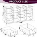 YFXCVSL Acrylic Makeup Organizer with 19 Drawers, 4 Pack Clear Storage Drawers, Bathroom Makeup Organizer for Palettes, Cosmetic, and Beauty Supplies,Ideal for Vanity, Cabinet,Desk Organization