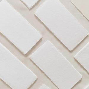Handmade Cotton Deckle Edge Paper Ideal for Wedding Invitations, Menu Cards, Calligraphy, Watercolor, Postcards, Crafts, and Announcements - Thick 150 GSM, Pack of 100 Sheets (9" x 4" Off-White)