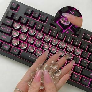 60pcs Raised Keyboard Sticker for Long Nails, Protect Nail Art, Clear Glass, Easy to Apply & Remove, No-Residue, Reusable, Keyboard Bubbles for Desktop Keyboards, External Keyboards