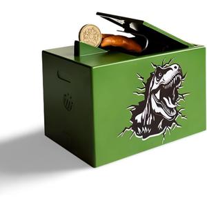 Dinosaur Claw Money Bank, Funny Ghost Hand Coin Box Terrible Stealing Coin Bank Dinosaur Money Saving Box Dino Surprise Piggy Bank (Green)
