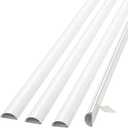 ZhiYo Wall Cord Concealer 156in (4X L39in), TV Cord Hider for Wall Mounted TV, Self-Adhesive Paintable Wire Covers for Cords, White Cord Cover, Half Round Cable Raceway, 1in (W) x 0.5in (H)