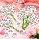 Roowest 50 Sets Bridal Shower Tea Party Favors for Guests Floral Tea Party Plastic Handheld Fans with Birde to Be Card Wedding Thank You Favor Fans Tea Party Favors for Bridal Shower Party Supplies