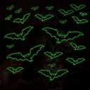 3 Sheets Glow in The Dark Halloween bat Decals Luminous Halloween bat Stickers Removable Bat Wall Decor Glowing Window Clings for Scary Halloween Theme Party Decorations