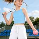 BOOPH Girls Casual Cargo Shorts Athletic Running Shorts with Pockets for Kids Summer 5-14 Years (White)