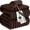 Bedsure GentleSoft Dark Chocolate Fleece Blanket for Couch - Cozy Soft Blankets for Women, Cute Small Throws for Girls, 108x90 Inches