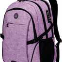 SHRRADOO Anti Theft Laptop Backpack Travel Backpacks with usb Charging Port for Women Men High School College Backpack Computer Bag Fits 17 Inch Laptop,Purple (Large)