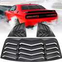Rear+Side Window Louvers for Dodge Challenger 2008-2020 2021 2022 2023 Windshield Sun Shade Cover Vent GT Lambo Style Custom Fit All Weather ABS (Matte Black)