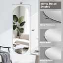 Niccy 48"16" Frameless Oval Full Length Mirrors, Long Wall-Mounted Mirror for Living Room, 4mm Ultra-Clear Large Body Mirror, Explosion-Proof Hanging Wall-Mirror for Bathroom Bedroom Entryway