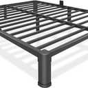 Bilily 10 Inch Low Bed Frame Full with Round Corner Legs,3500 LBS Heavy Duty Low Profile Full Size Bed Frame Metal Platform, No Box Spring Needed, Easy Assembly, Noise-free, Headboard Compatible,Black