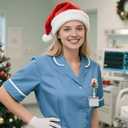 2 x Christmas Tree Badge Reels - Christmas Pink Bow Badge Holder Retractable Clip with Glitter Tree Design, Sparkling Colored Lamp Tree Badge Reels for Nurse Doctor, Holiday Name Tag for Office