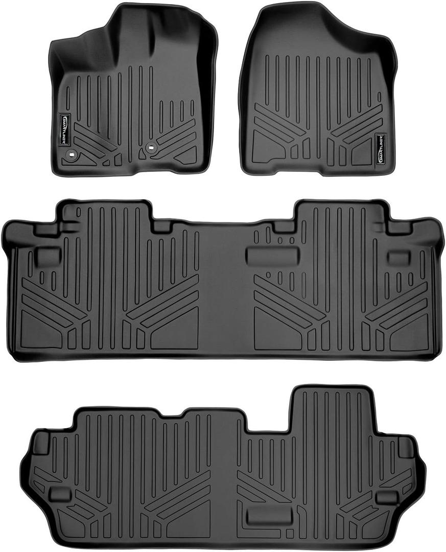 SMARTLINER Custom Fit Floor Mats 3 Row Liner Set Compatible with 2013-2020 Toyota Sienna