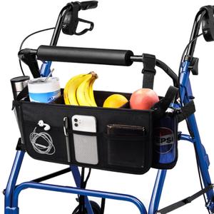 Upgraded Walker Basket Walker Accessories with Cup Holder, Fit for Walker and Roller Walker Baskets Most Walkers- Folding Walker,High-Capacity & Anti-Tip Base-Ideal Elderly Gift for Home