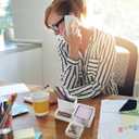 Honeydak Aesthetic Concrete Desktop Organizer Set of 2, 3 Compartments Office Supply Organizer with Sticky Notes Holder Metal Clip Holder, Desk Decor for Women or Men to Enhance Office Decor