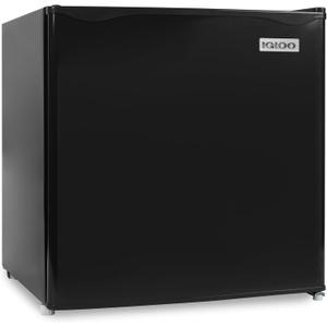 Igloo 1.6 Cu.Ft Mini Fridge with Freezer- Single Door Compact Refrigerator with Glass Shelves for Homes, Dorms & Offices- Keep Snacks, Drinks & Frozen Foods Cool with Temperature Control Fridge- Black