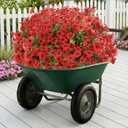 Artificial Flowers Fake Plants for Outdoors Spring Decoration, 13Bundles Silk Realistic UV Resistant Faux Flowers for Outside Planter Porch Yard Patio Garden Home Indoor, Red