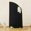Black Half Moon Arch Cover Wedding Arch Backdrop Backdrops for Weddings Parties Baby Showers Event 6ft(Black,6x3ft)