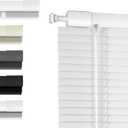 Cordless No Drill No Tool Horizontal Blinds 1" Aluminum Mini Blinds Light Filtering Inch Blinds Room Darkening Custom Size Shades&Blinds for Window, Office, White, Custom Size