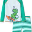 UMELOK Boys' Rash Guard Swim Set