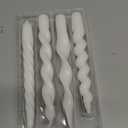 Nuanchu 4 Pcs Twisted Taper Candles Wax Unscented Smokeless Spiral Swirl Candlesticks for Wedding Holiday Dinner Party Home Decorations(7.87 Inch,Pure,White)