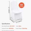 VEVOR 50 Pcs White Chair Covers Polyester Spandex Chair Cover Stretch Slipcovers for Wedding Party Dining Banquet Flat-Front Chair Covers